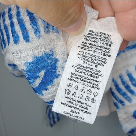 FREE PEOPLE Romper Women V-neck Belted Textured Printed Short Sleeve - Picture 9 of 12